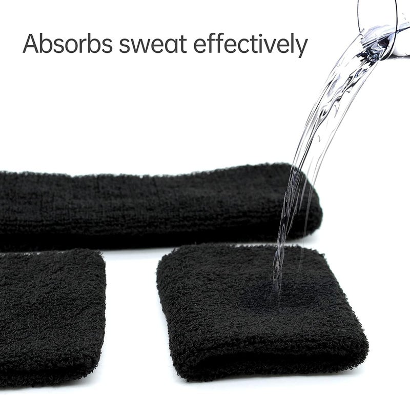 Magicorange 10 Pair Sweat Bands for Wrists,Tennis Wristband Absorbing Cotton Terry Cloths Arm Sweat Bands for Women Men Wrist Band for Football Basketball, Running - Image 4